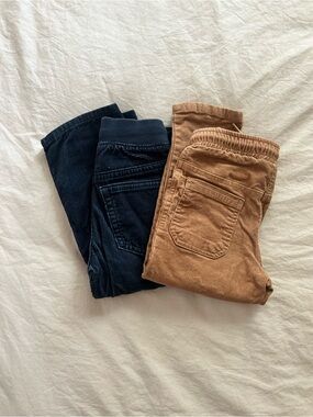 2pairs- 2T Corduroy Pull-On Pants - Navy & Tan